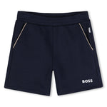 Boss Baby Boys Navy Shorts Set with Signature Stripes | Casa Childrenswear