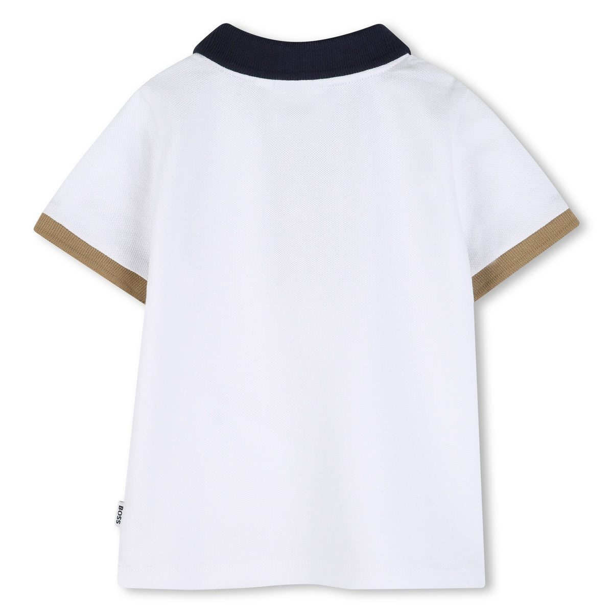 Boss Baby Boys White Polo with Contrast | Casa Childrenswear