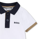 Boss Baby Boys White Polo with Contrast | Casa Childrenswear