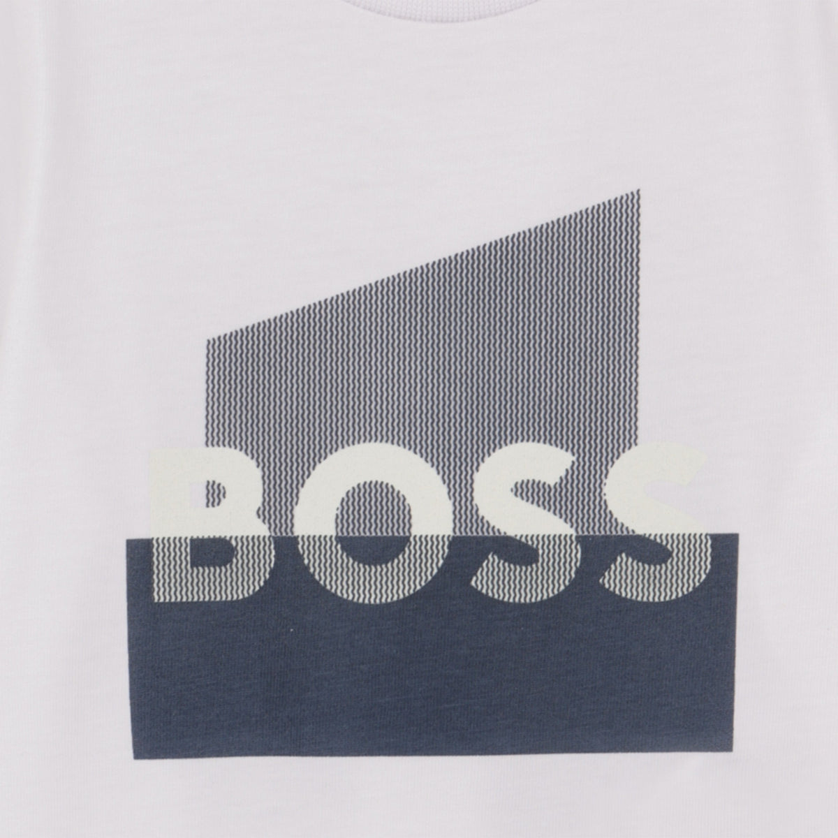 Boss Baby Boys White T-Shirt with Split Logo | Casa Childrenswear