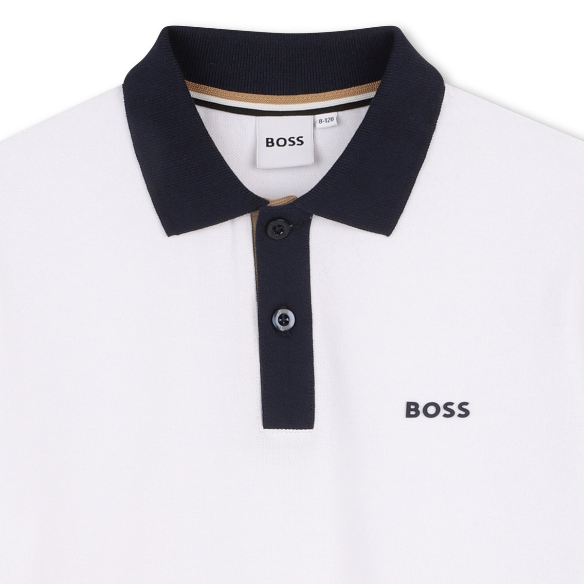 Boss Boys White Polo with Contrast | Casa Childrenswear