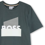 Boss Boys Pine T-Shirt with Split Logo | Casa Childrenswear