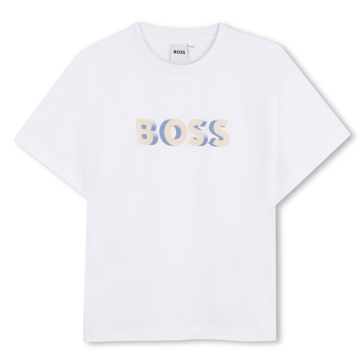 Boss Boys White Logo T-Shirt and Blue Short Set | Casa Childrenswear