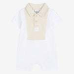 Boss Baby Boys White Romper with Stone Collar | Casa Childrenswear