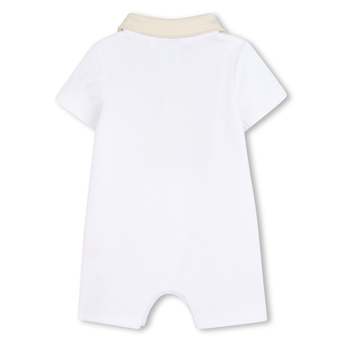 Boss Baby Boys White Romper with Stone Collar | Casa Childrenswear