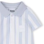 Boss Baby Boys Blue Striped Romper | Casa Childrenswear