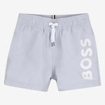 Boss Baby Boys Pale Blue Logo Swim Shorts | Casa Childrenswear