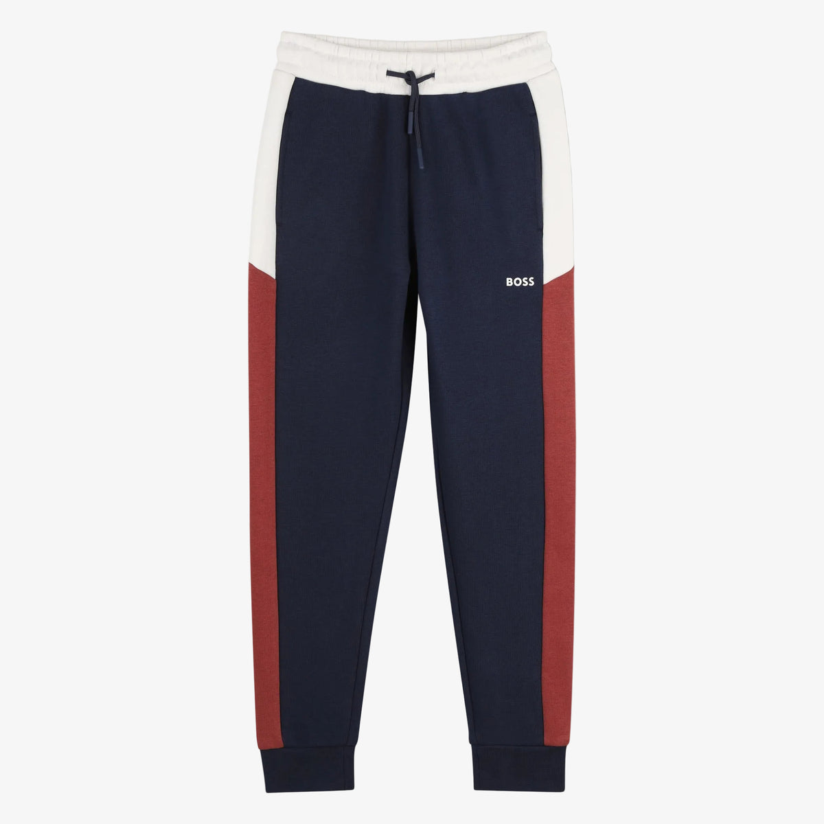 Boss Boys Navy Contrast Tracksuit Bottoms - front view
