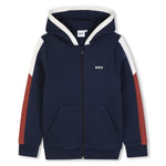 Boys Navy Contrast Hoodie