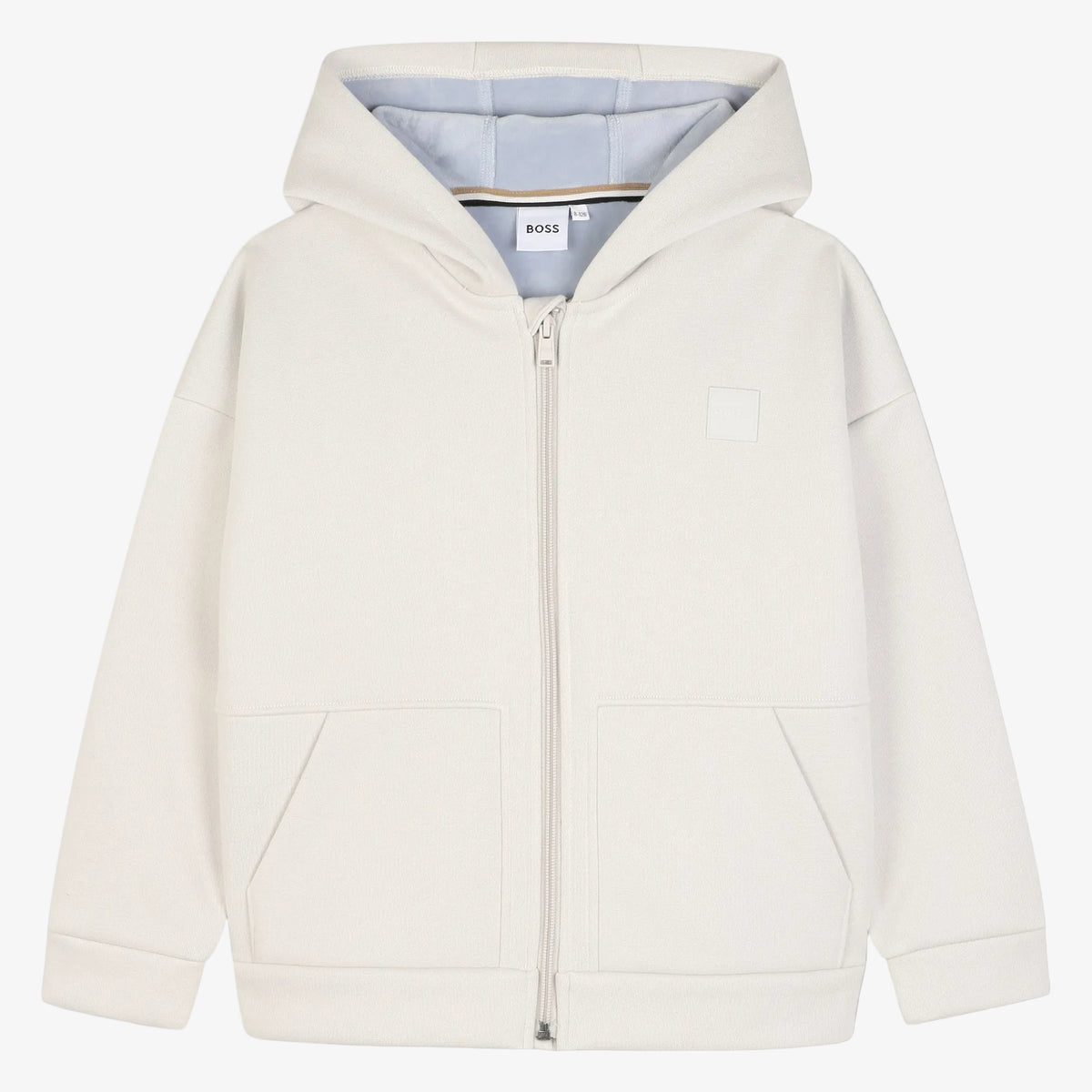 Boss Boys Ivory Logo Hoodie - front view