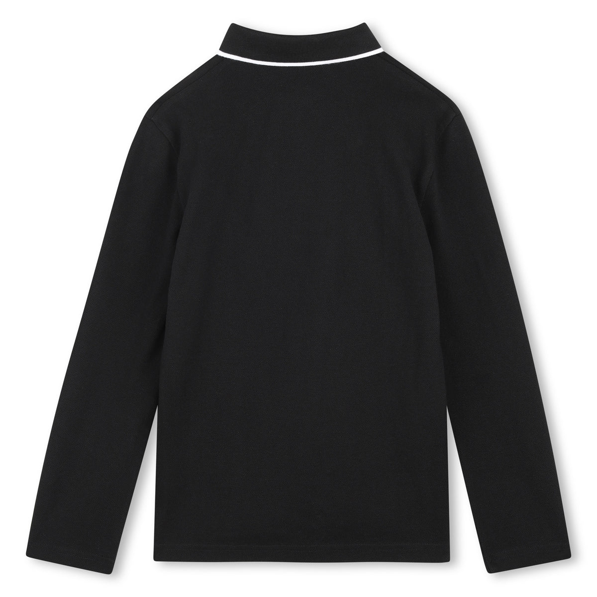 Boys Black Long Sleeve Polo