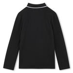 Boys Black Long Sleeve Polo
