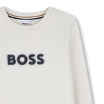 Boys Ivory Print Logo Sweatshirt