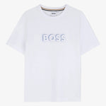 Boss Boys White Boss Print T-Shirt - front view