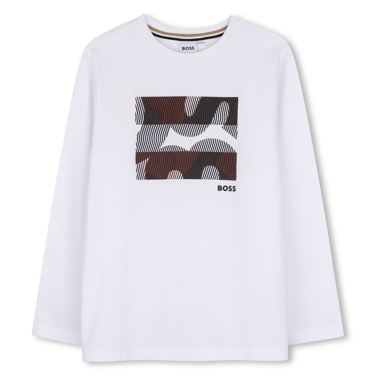 Boys White Graphic Long Sleeve T-Shirt