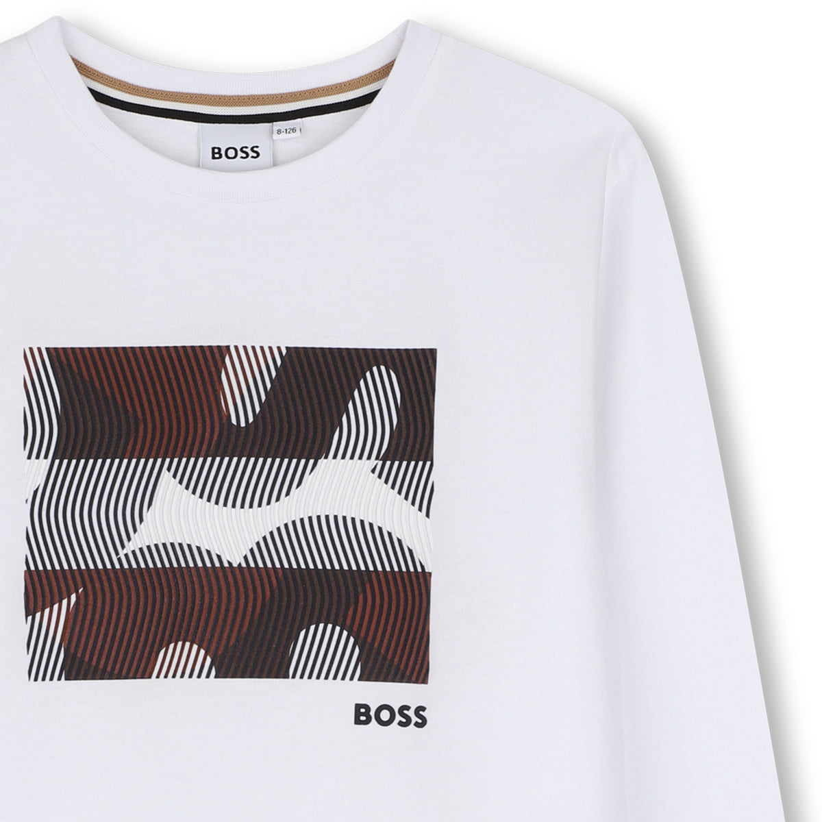 Boys White Graphic Long Sleeve T-Shirt