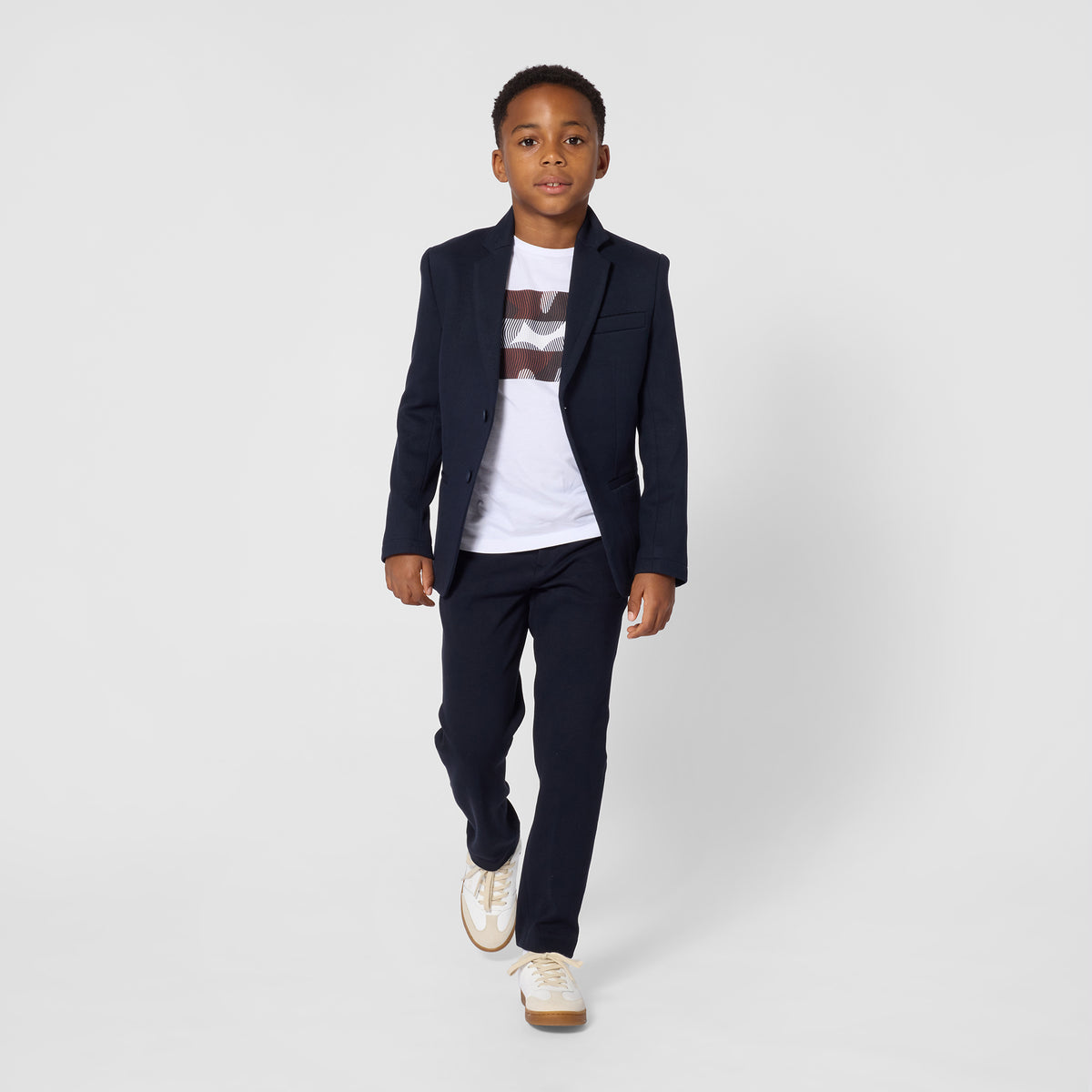 Boys White Graphic Long Sleeve T-Shirt