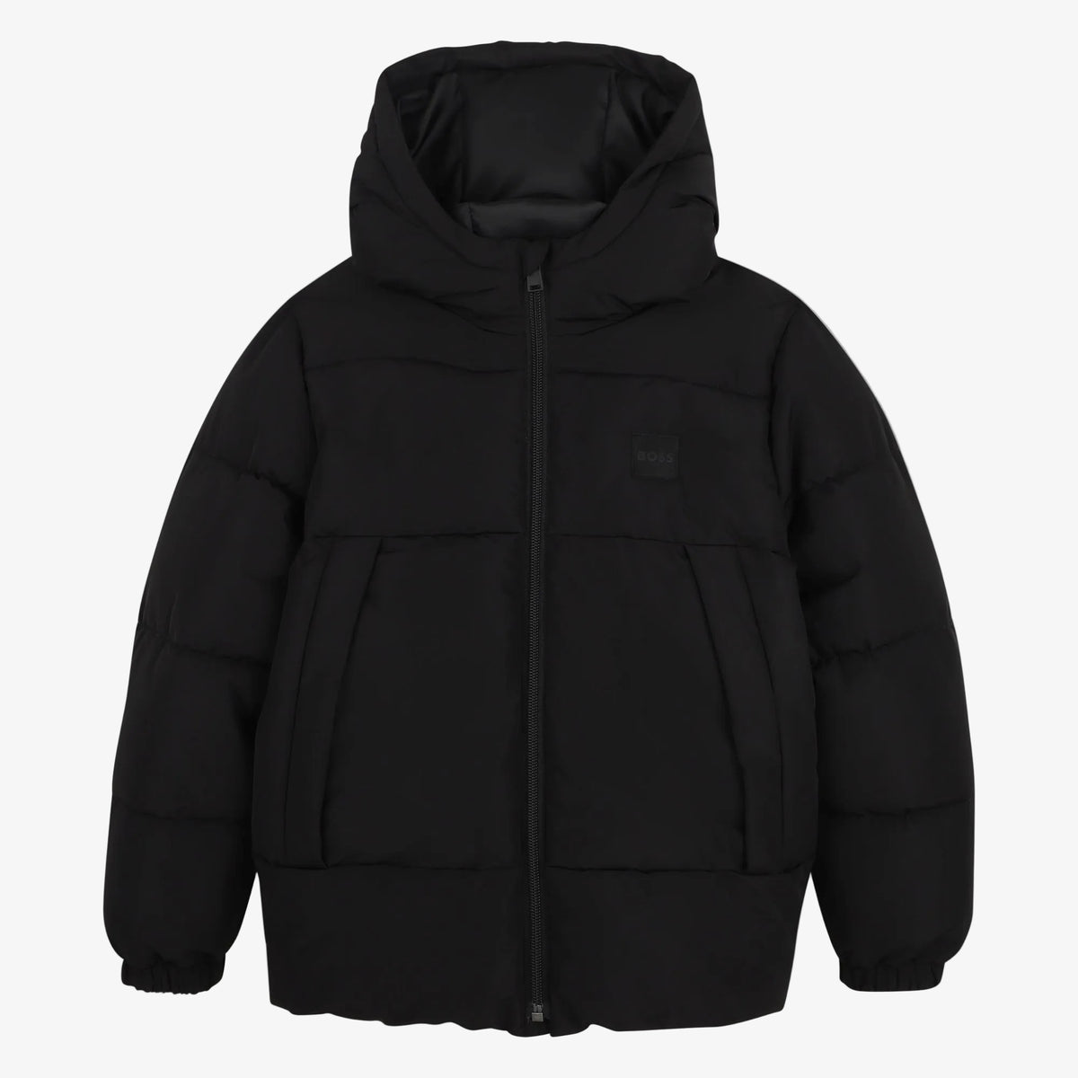 Boss Boys Black Puffer Jacket - front view