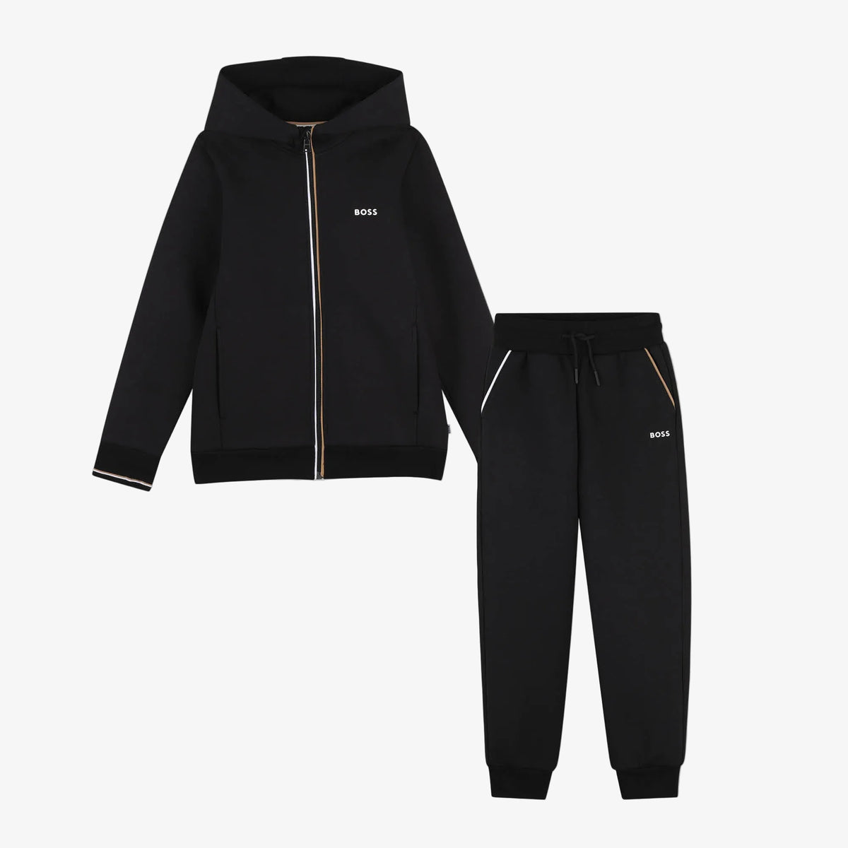 Boss Boys Black Tracksuit Set - full set front view
