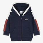 Boss Infant Boys Navy Contrast Hoodie - front view