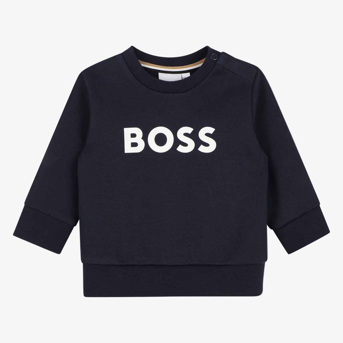 Boss Infant Boys Print Logo Navy Sweatshirt - front view