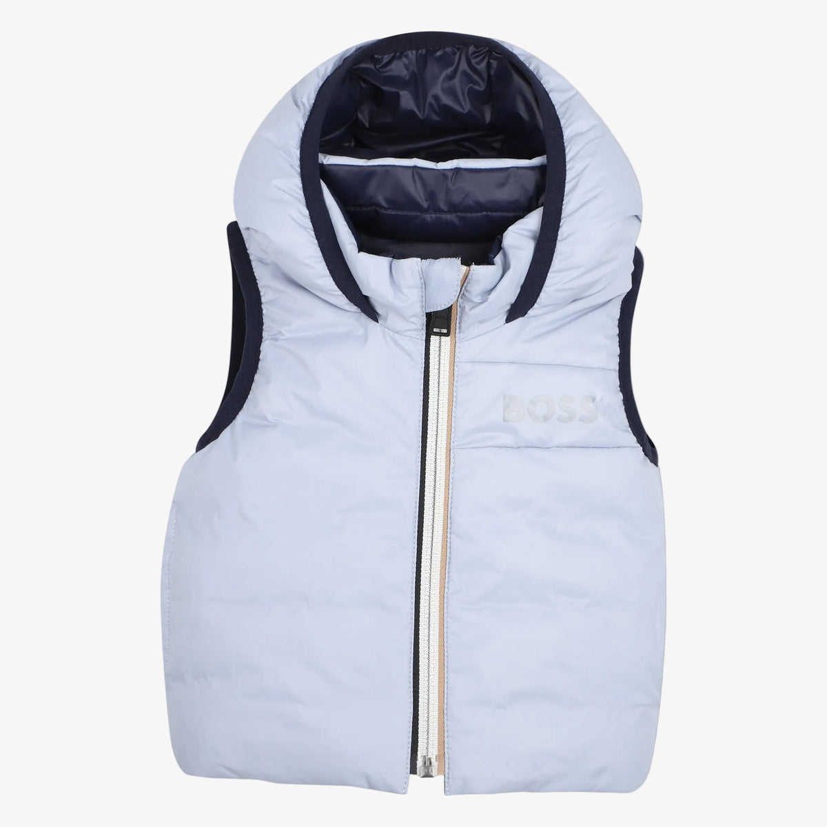 Boss Infant Boys Blue Reversible Gilet - front view
