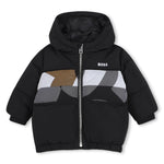 Infant Boys Black Print Puffer Jacket