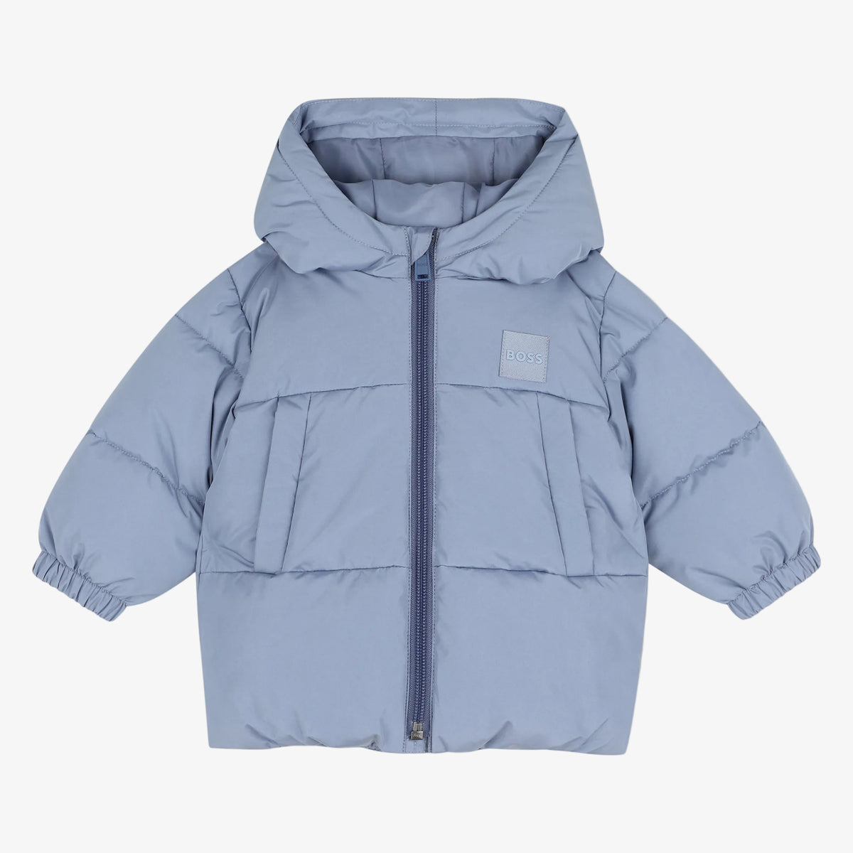 Boss Infant Boys Blue Puffer Jacket - front view