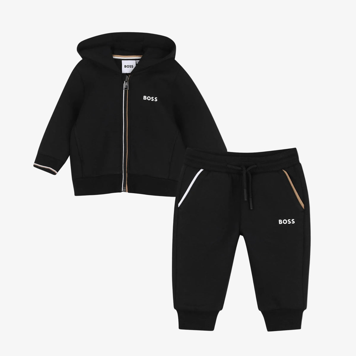 Boss Infant Boys Black Tracksuit Set - full set front view