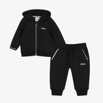 Boss Infant Boys Black Tracksuit Set - full set front view