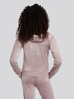 Diamonte Zip Through Hoodie- Purple Dove