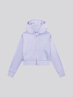 Lilac Diamonte Zip Thru Velour Hoodie