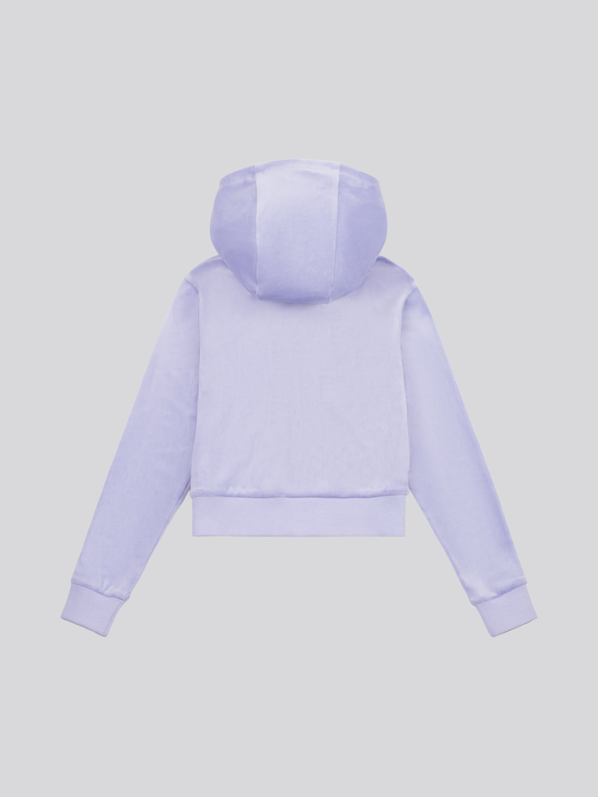 Lilac Diamonte Zip Thru Velour Hoodie