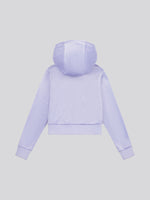Lilac Diamonte Zip Thru Velour Hoodie