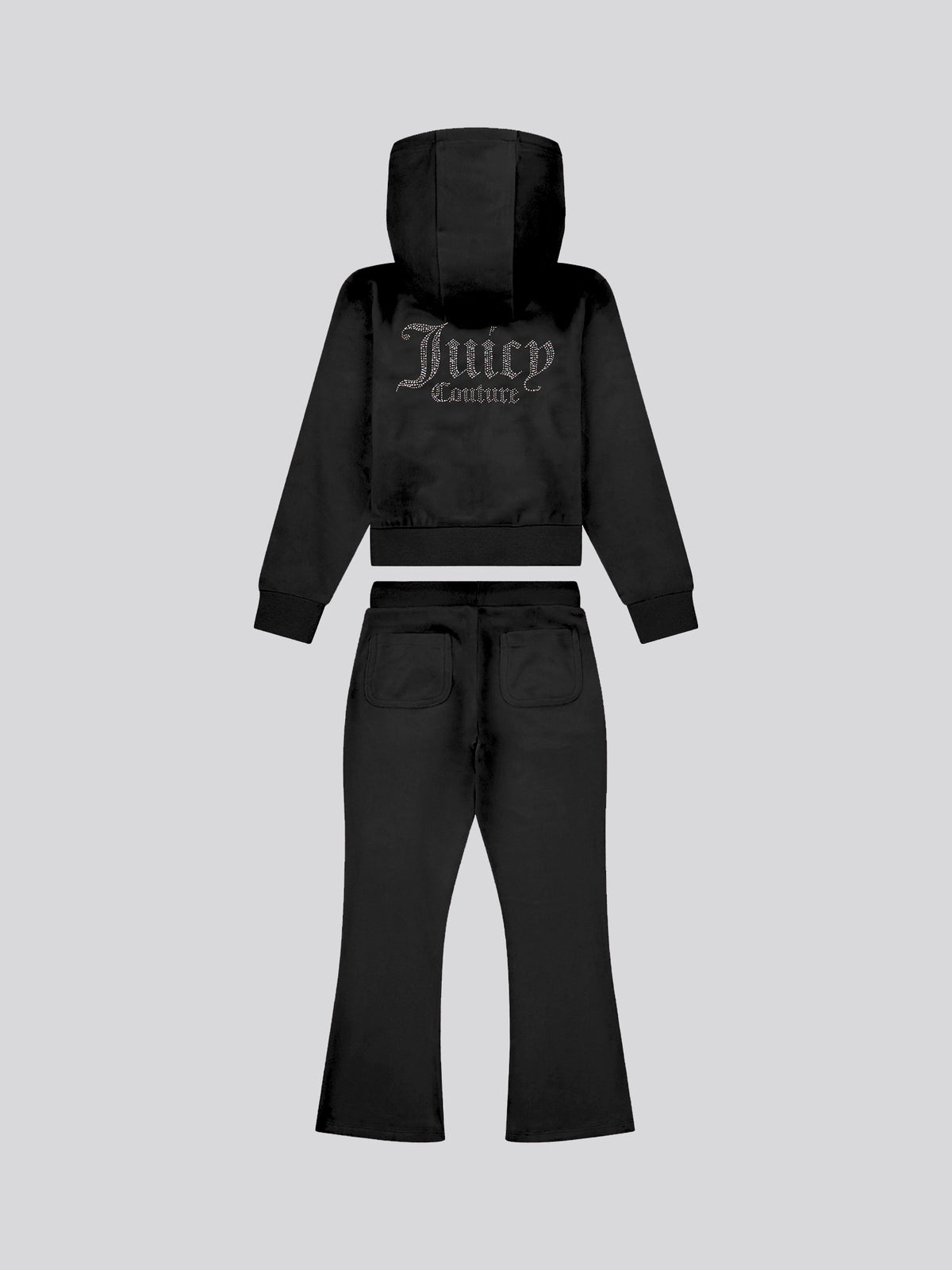 Black Diamonte Velour Tracksuit