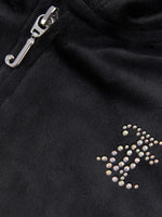 Black Diamonte Velour Tracksuit