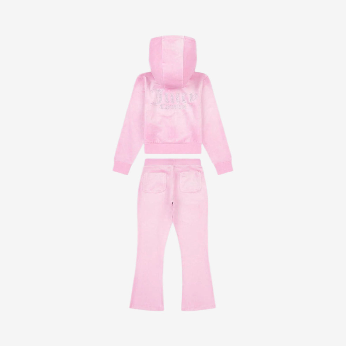 Pink Diamonte Velour Tracksuit