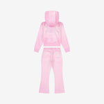 Pink Diamonte Velour Tracksuit