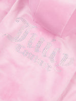 Pink Diamonte Velour Tracksuit