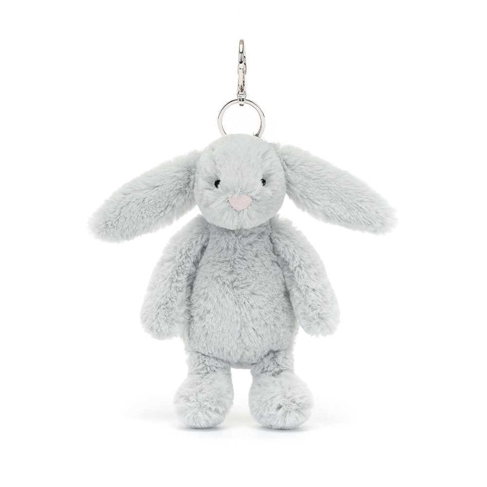 Jellycat Bashful Silver Bunny Bag Charm - front view