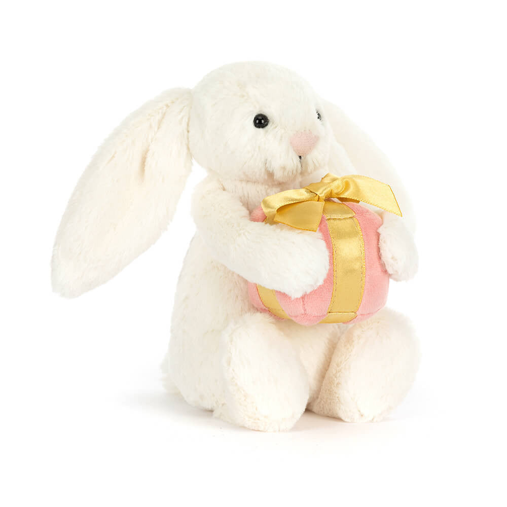 Jellycat Bashful Bunny with Present - front view