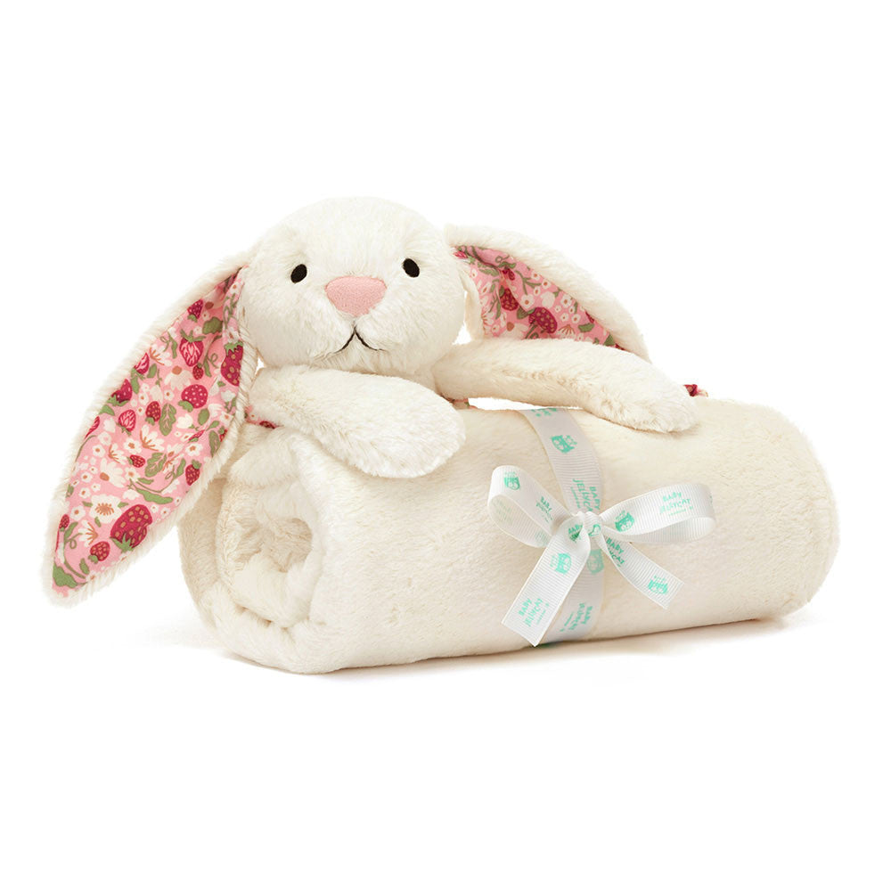 Jellycat Blossom Cream 'Berry' Blankie - front view
