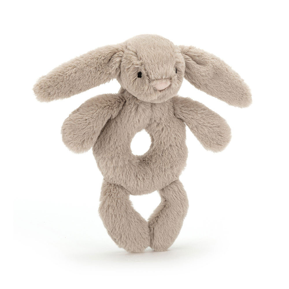 Jellycat Bashful Beige Bunny Ring Rattle - front view