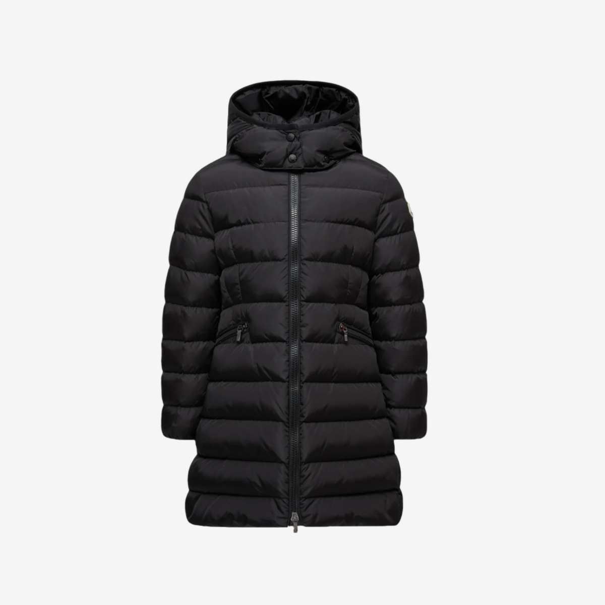 Moncler Enfant Girls Black Charpal Long Coat | Casa Childrenswear