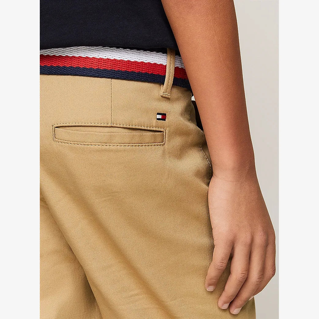 Tommy Hilfiger Woven Khaki Belted Shorts | Casa Childrenswear