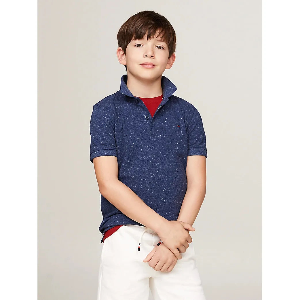 Tommy Hilfiger Monotype Navy Melange Regular Polo | Casa Childrenswear