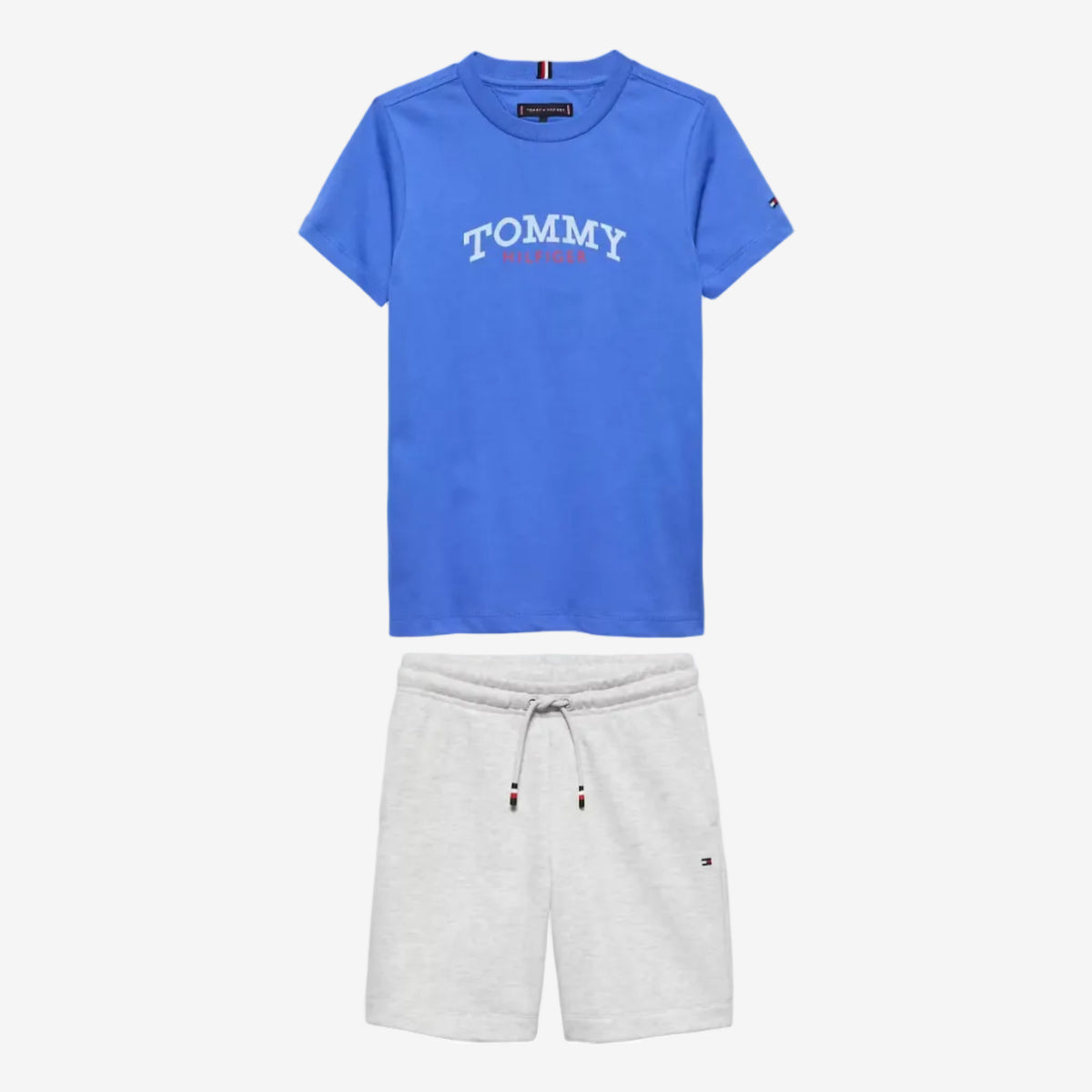 Tommy Hilfiger Boys Grey & Blue Cotton Short Set | Casa Childrenswear