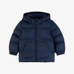 Tommy Hilfiger Baby Boys Navy Essential Puffer Jacket - front view