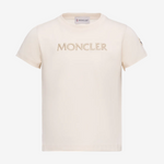 Moncler Enfant Girls Beige Logo T-Shirt | Casa Childrenswear