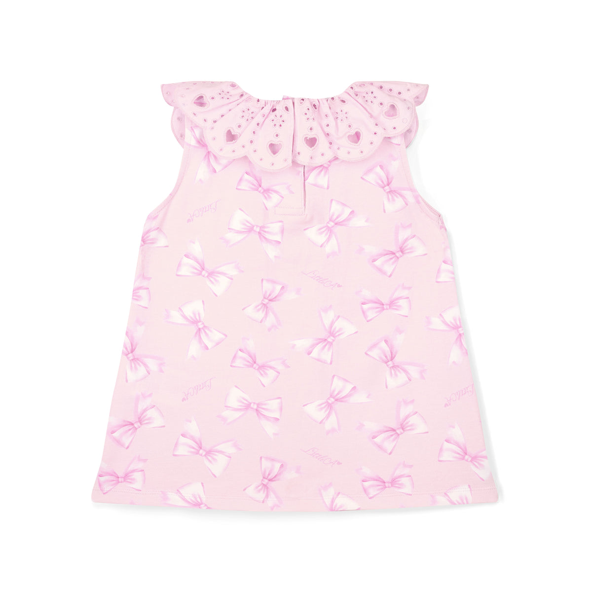 A Dee Opal Bow Print Pink Cotton Dress | Casa Childrenswear